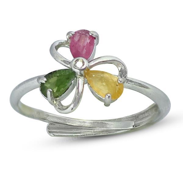 AAA Adjustable Multi Tourmaline Gemstone Ring for Women Girls