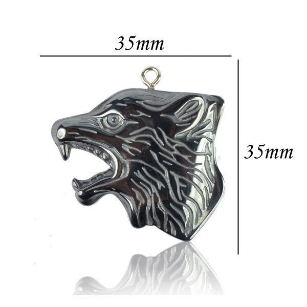 Hematite Crystal Stone Tiger Pendant