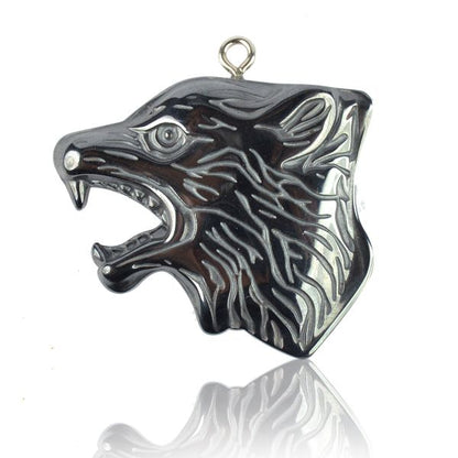 Hematite Crystal Stone Tiger Pendant