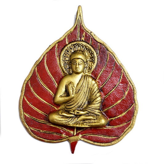 Wall Hanging Buddha designed on leaf