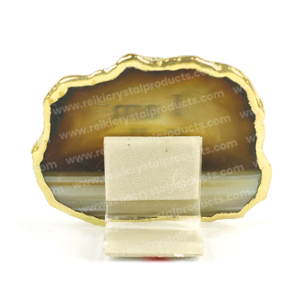 Crystal Stone Agate I am Fully Protected Sileces & Coaster for Table Decoration