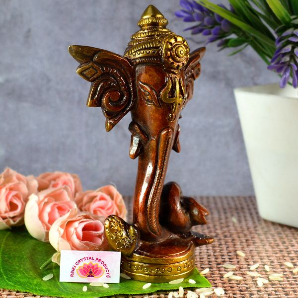 Ganesha Brass with stone Idol for Diwali Pujan and Home Decor