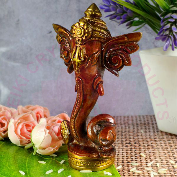 Ganesha Brass with stone Idol for Diwali Pujan and Home Decor