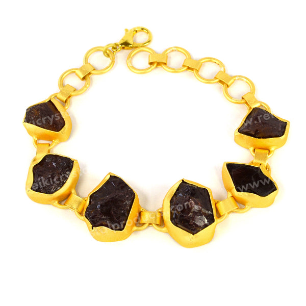 Natural Crystal Stone Copper Bracelet Garnet