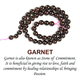 Garnet gemstone 8mm round beads strand with deep red color