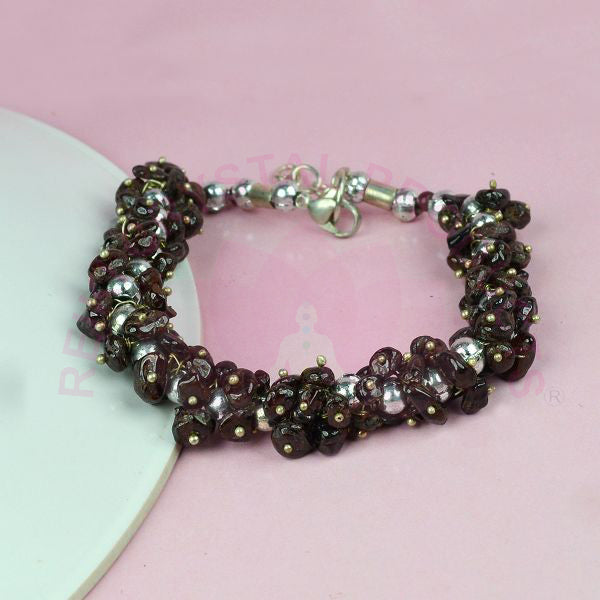 Natural Crystal Stone Adjustable Chip Beads Bracelet