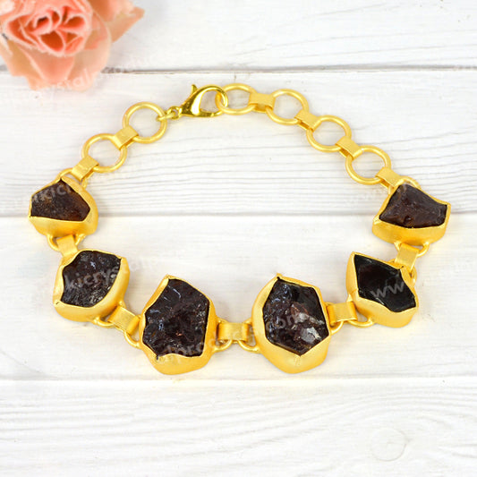 Natural Crystal Stone Copper Bracelet Garnet