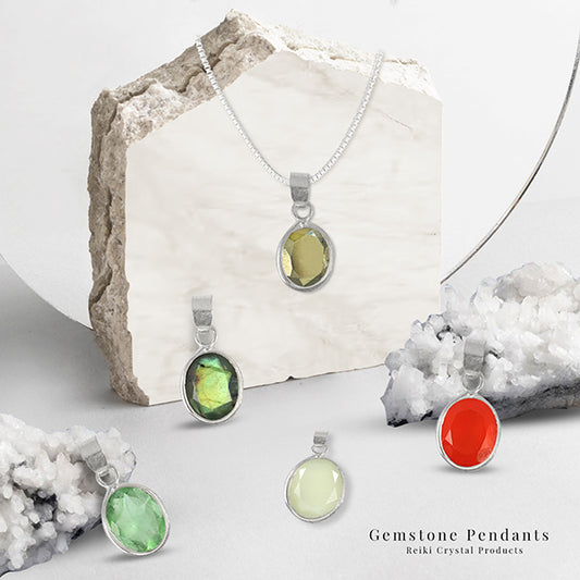 AAA Natural Stone Pendant - Locket with Metal Chain for Unisex