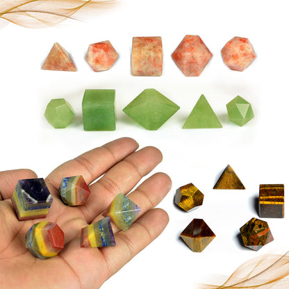 Natural Crystal Stone Geometry Set 5 Pc