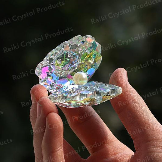Feng Shui Glass Oyster with Pearl Showpiece