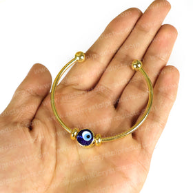 Evil Eye Golden Bracelet Adjustable Free Size Kada for Men and Women