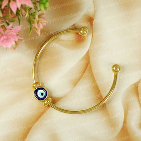 Evil Eye Golden Bracelet Adjustable Free Size Kada for Men and Women