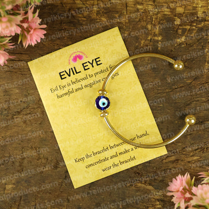 Evil Eye Golden Bracelet Adjustable Free Size Kada for Men and Women