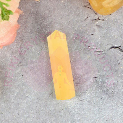 Natural Golden Quartz Crystal Pencil Obelisk 25-30 mm Reiki Charged