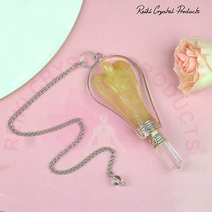 Natural Crystal Stone Angel Dowser - Pendulum