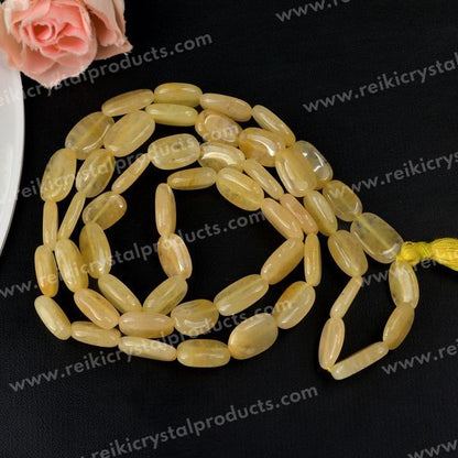 Natural Crystal Stone Oval Beads Mala for Unisex