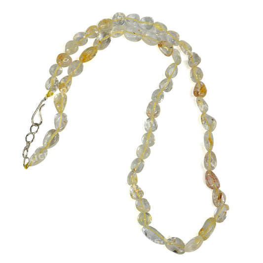 Natural Crystal Stone Golden Rutile Quartz Necklace for Women