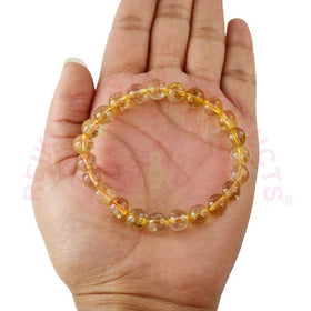 Reiki Energized Golden Rutile Quartz 8 mm Bracelet for Positivity Meditation and Daily Wear