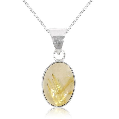 Natural Oval Shape Pendant Locket with Metal Chain for Unisex