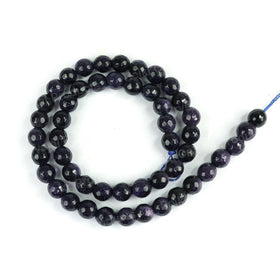 Blue Goldstone 8mm faceted loose beads strand