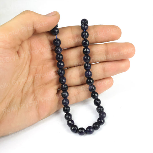 Goldstone 8 mm Faceted Loose Beads 45-50 pcs for Making Bracelet Mala Necklaces