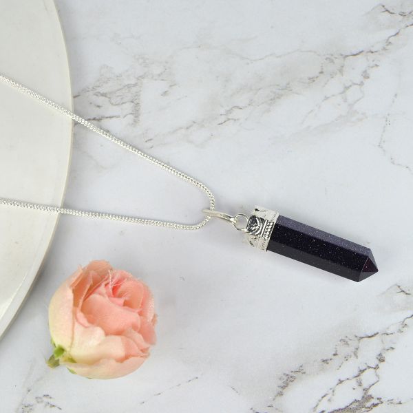Natural AAA Pencil Shape Pendant - Locket With Metal Chain