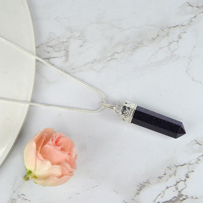 Natural AAA Pencil Shape Pendant - Locket With Metal Chain