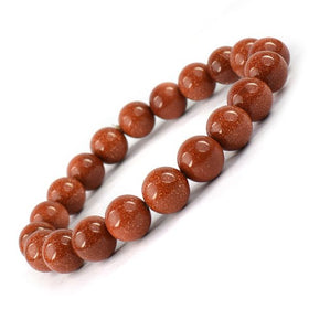 Brown Goldstone 10 mm Round Bead Bracelet