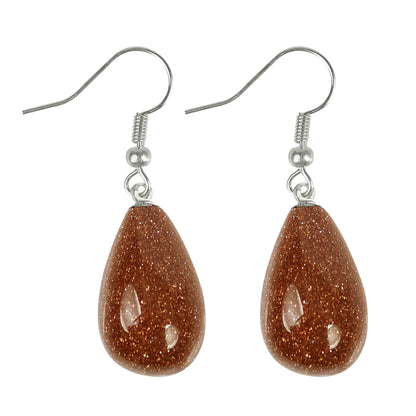 Natural Crystal Stone Drop Shape Earrings for Girls / Women