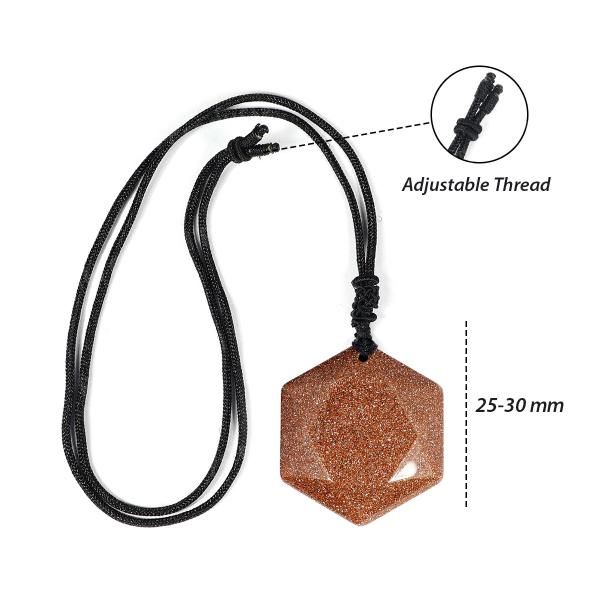 Natural Crystal Stone Star Shape Pendant with Thread for Unisex