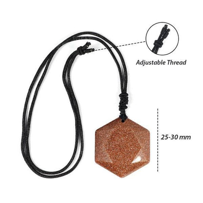 Natural Crystal Stone Star Shape Pendant with Thread for Unisex