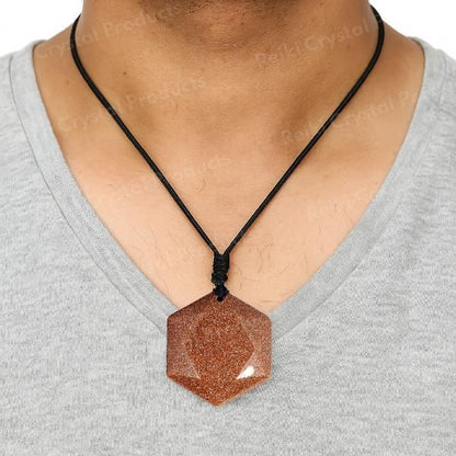 Natural Crystal Stone Star Shape Pendant with Thread for Unisex