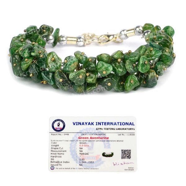 Certified Natural Crystal Stone Adjustable Chip Beads Bracelet