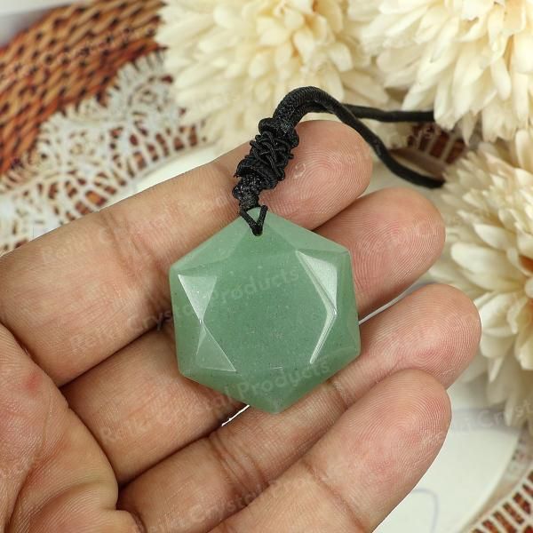 Natural Crystal Stone Star Shape Pendant with Thread for Unisex