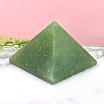 Natural Green Aventurine Gemstone Pyramid for Luck