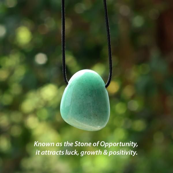 Natural Crystal Stone Tumble Pendant with Thread for Unisex