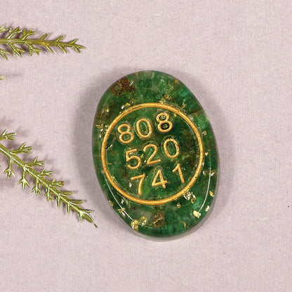 Orgone Zibu Symbol Money Switch Word Green Aventurine Cabochon Pack of 1