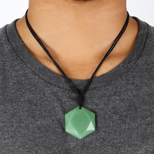 Natural Crystal Stone Star Shape Pendant with Thread for Unisex