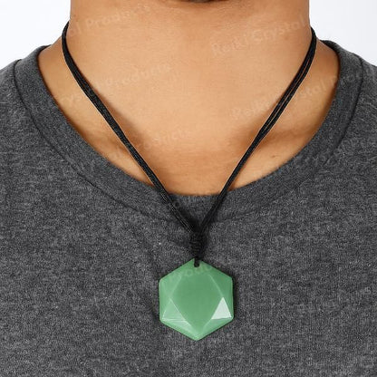Natural Crystal Stone Star Shape Pendant with Thread for Unisex