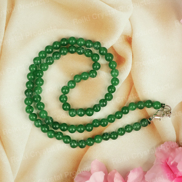 Natural Crystal Stone 6 mm Round Bead Necklace Mala for Girls & Women