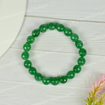 Natural Crystal Stone 10 mm Faceted Bead Bracelet for Unisex
