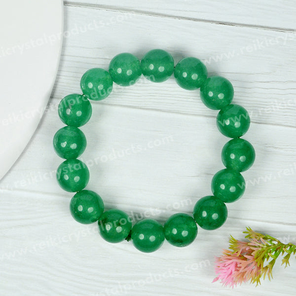 Natural Crystal Stone 12 mm Round Beads Bracelet
