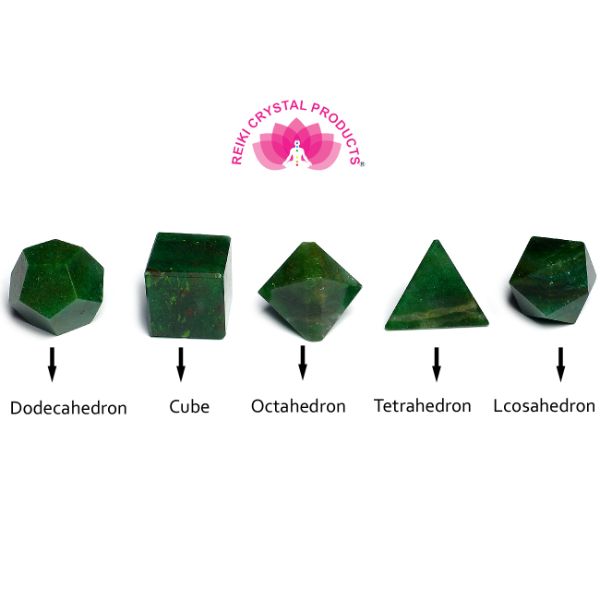 green aventurine crystal geometry set 5 pc