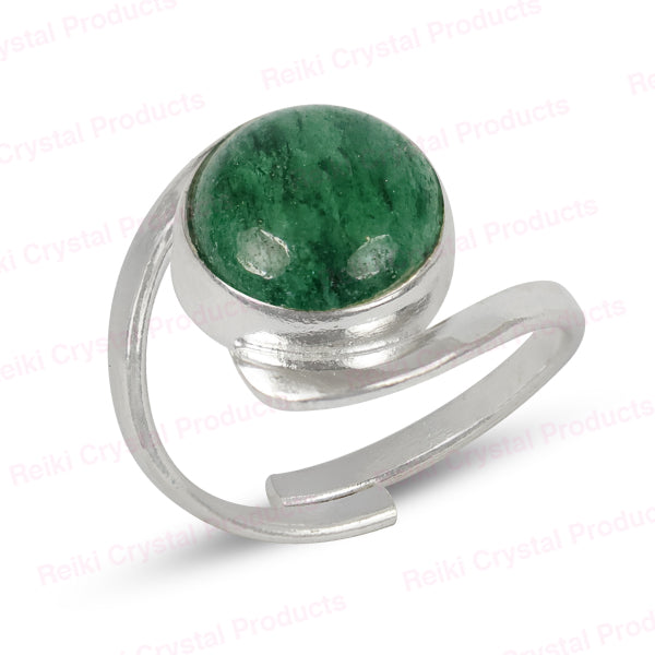 Natural Crystal Gemstone Adjustable Round Shape Ring