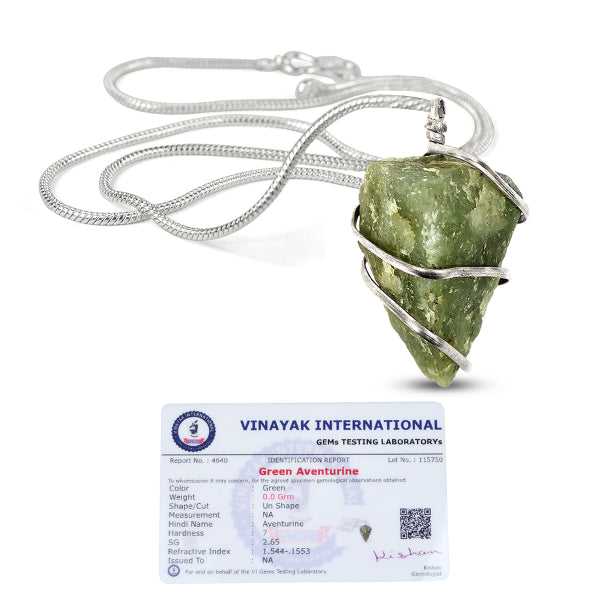 Certified AAA Quality Natural Wire Wrapped Pendant - Locket with Metal Chain