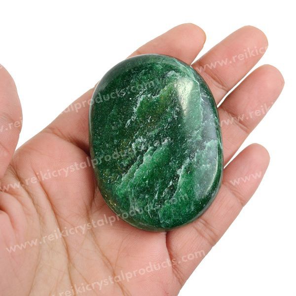 Natural Green Aventurine Palm Stone 5 cm Healing Crystal