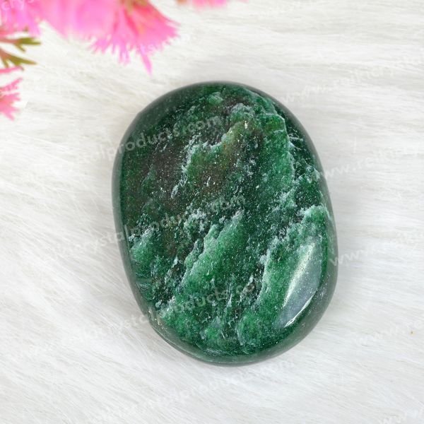 Green Aventurine Polished Palm Stone for Meditation