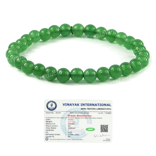 Certified Natural Crystal Stones 6 mm Round Bead Bracelet Energized By Reiki Grand Master