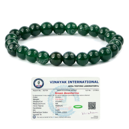 Certified Natural Crystal Stones 8 mm Round Beads Bracelet
