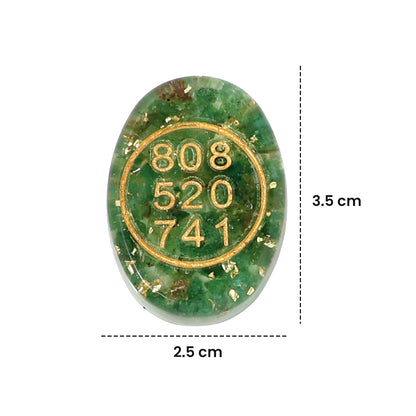 Orgone Zibu Symbol Money Switch Word Green Aventurine Cabochon Pack of 2